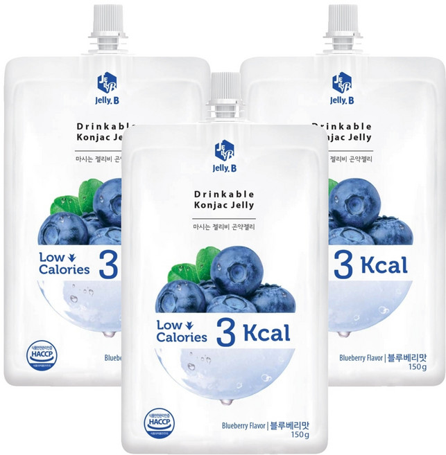 Jelly.B 低卡蒟蒻果凍 藍莓味, 150g, 3包