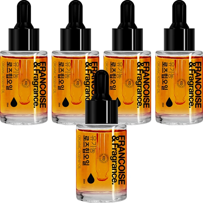 프랑스와즈 유기농 로즈힙오일 비정제, 30ml, 5개 - 쿠팡
