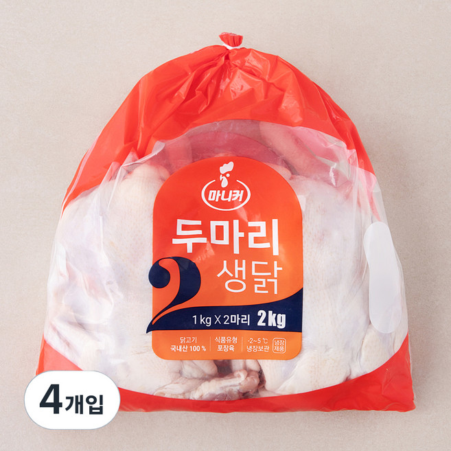 마니커 1등급 두마리 생닭 11호 (냉장), 2kg, 2개