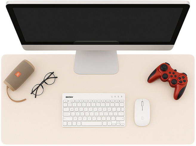 베네블 가죽 심플 와이드 데스크매트, 베이지