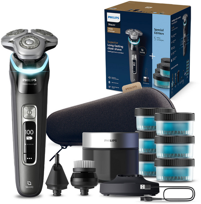 필립스 i9000 프레스티지 시리즈 전기면도기, XP9207/77, 잉크 블랙