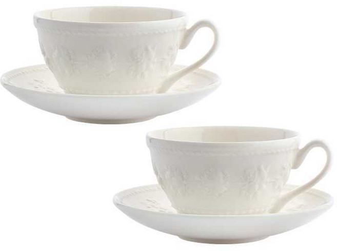 웨지우드 페스티비티 커피잔 2인조 세트, 아이보리, 1세트