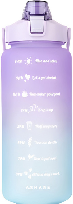 어쉐어 그라데이션 대용량 텀블러, 퍼플, 2L, 1개