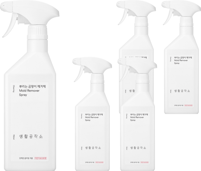 생활공작소 뿌리는 곰팡이 제거제, 750ml, 5개