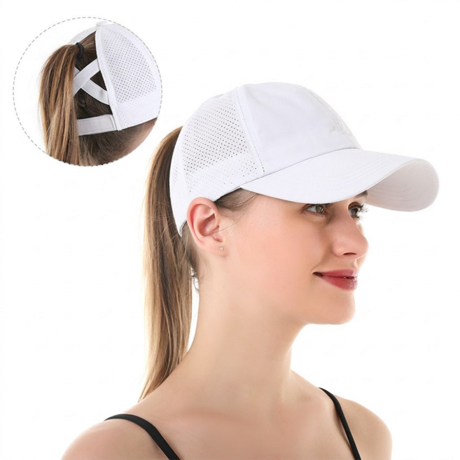 PAL-E 여성용 스포츠 모자, 화이트, 1개