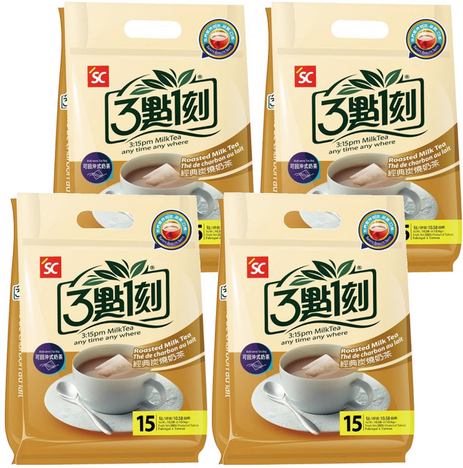 3點1刻 經典炭燒奶茶, 20g, 15包, 4袋