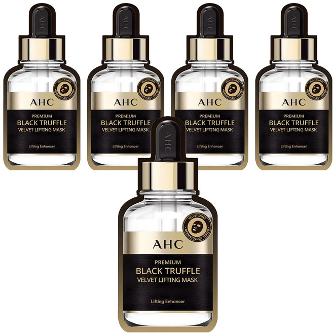 AHC 黑松露 玻尿酸緊緻補水面膜, 1盒, 5片