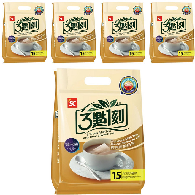 3點1刻 經典炭燒奶茶, 20g, 15包, 5袋