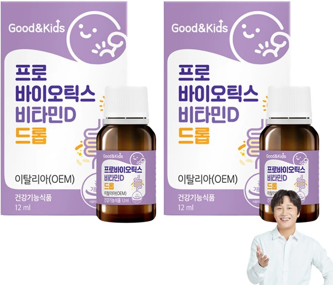 굿앤키즈 프로바이오틱스 비타민D 드롭, 12ml, 2개 - 쿠팡
