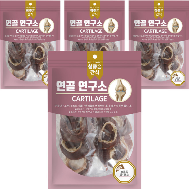 참좋은간식 강아지 연골연구소 소프트 간식, 울대 + 소, 140g, 4개