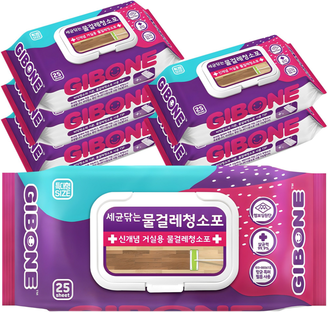 기본에 물걸레 청소포 25p, 6개