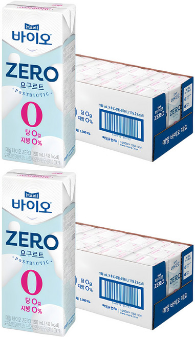 매일바이오 ZERO 요구르트, 190ml, 48개