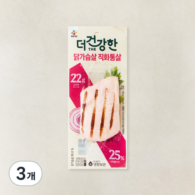 더건강한 닭가슴살 직화 통살구이, 100g, 1개입, 3개