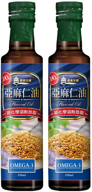 義美生機 亞麻仁油, 250ml, 2瓶