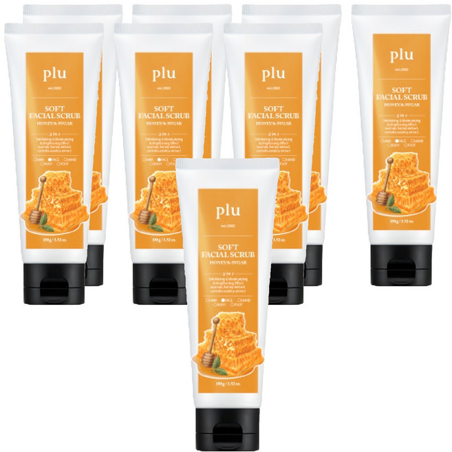 플루 소프트 페이셜 스크럽 허니 앤 슈가, 100g, 8개