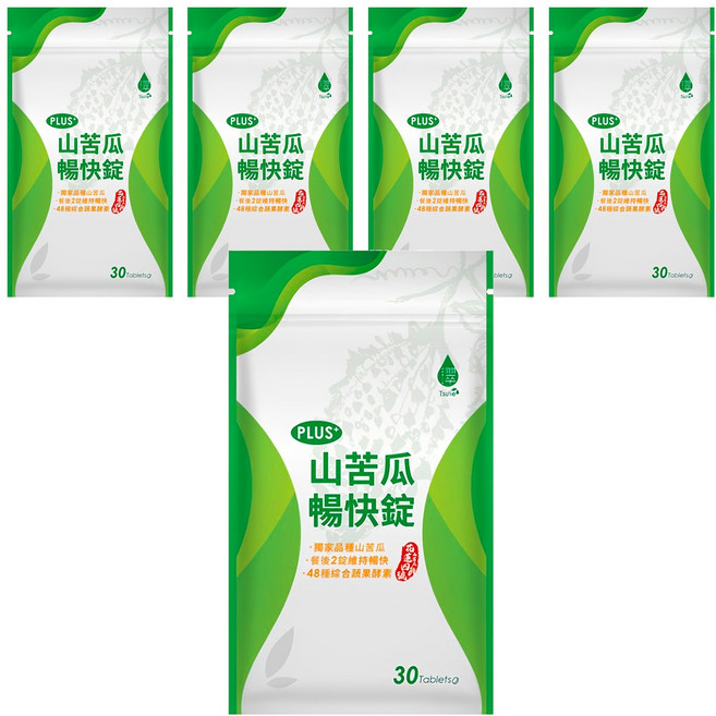 Tsuie 日濢 山苦瓜暢快錠加強版PLUS, 490mg, 30顆, 5包