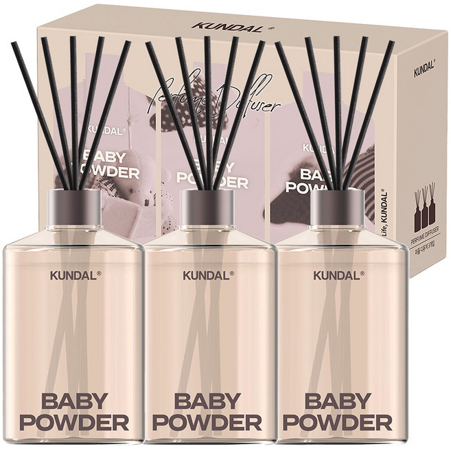 쿤달 퍼퓸 디퓨저 선물세트, 베이비파우더, 500ml, 3개