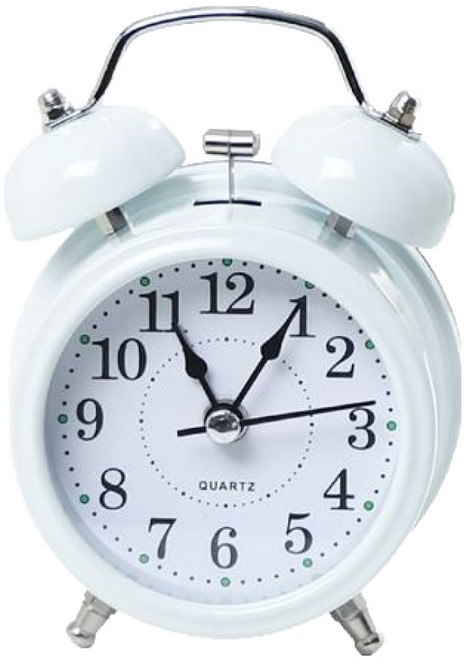 셀리빙 깰때까지 시끄러운 무소음 알람 조명 탁상시계, 화이트