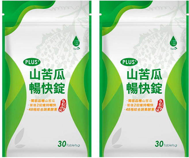 Tsuie 日濢 山苦瓜暢快錠加強版PLUS, 490mg, 30顆, 2包