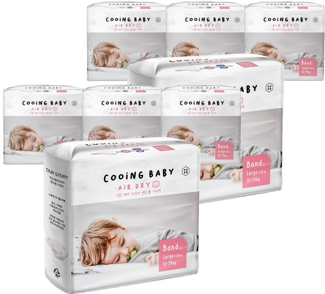 Cooing 쿠잉 에어 드라이 풀커버 밴드형, 대형(L), 208매