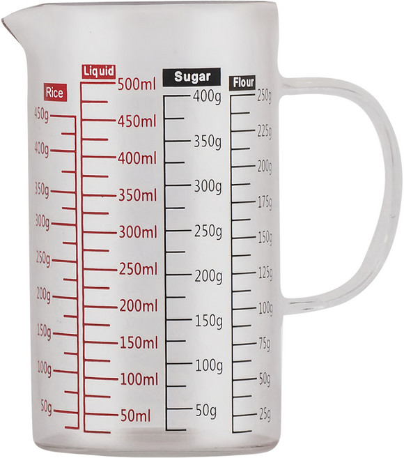 Pearl Horse 寶馬 多功能量杯 TA-G-15-500, 玻璃 透明, 500ml, 1個