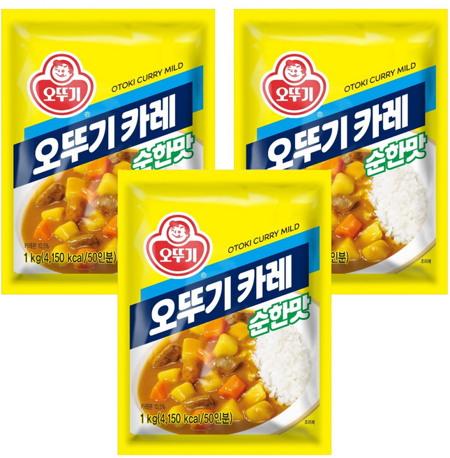오뚜기 카레 순한맛, 1kg, 3개