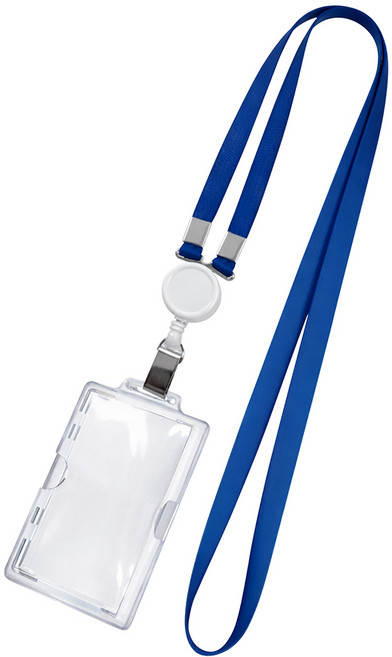 탐사 오피스 릴홀더 목걸이 명찰 투명 PC 사원증, 블루, 1개