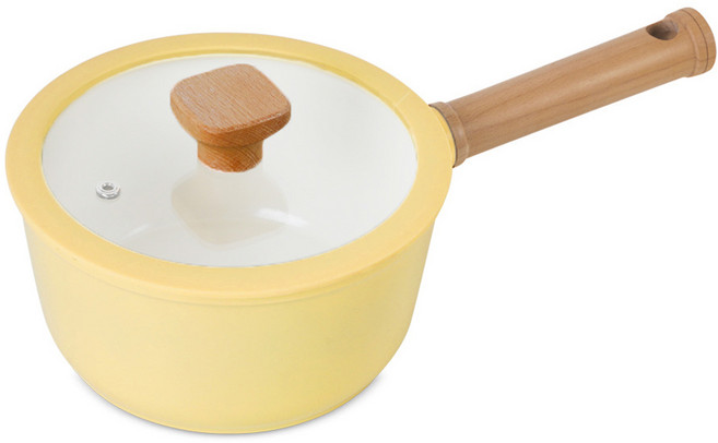 시샘 인덕션 세라믹 쿡웨어 편수냄비, 18cm, 크림, 1개