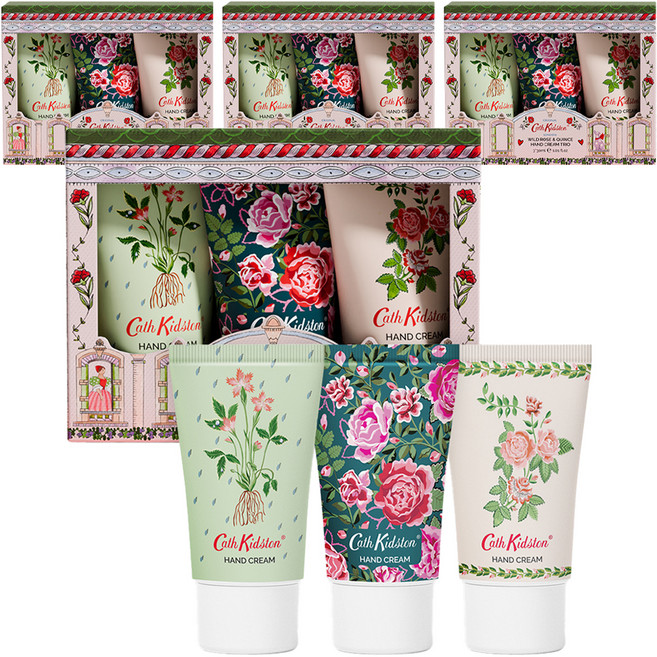 Cath Kidston 野玫瑰與皇后護手霜三件組護理套組, 4套