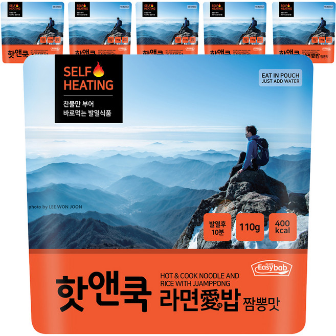 이지밥 핫앤쿡 라면애밥 짬뽕맛, 110g, 6개