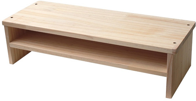 숲애 소나무 통원목 모니터 받침대 미디움 2단 145, 내츄럴, 1개