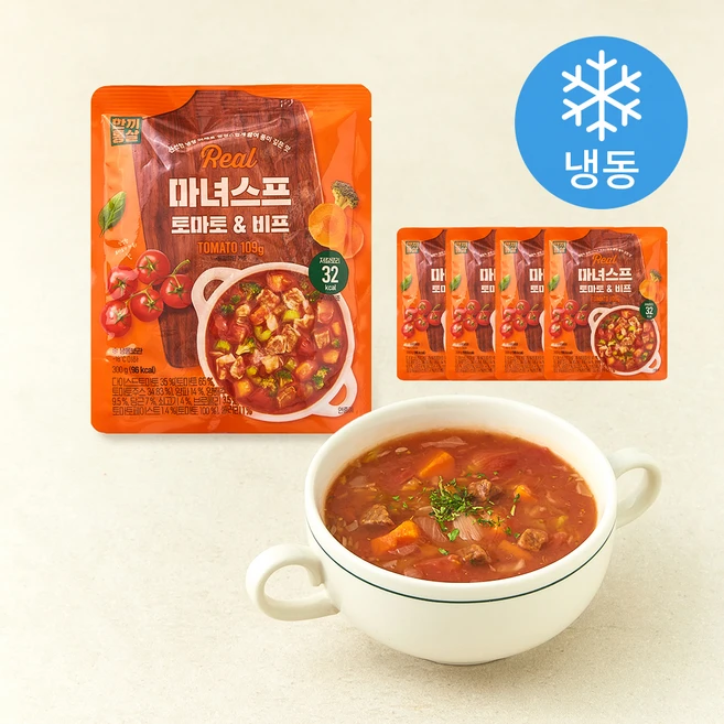 한끼통살 리얼 마녀스프 토마토&비프 (냉동), 300g, 5개 - 쿠팡