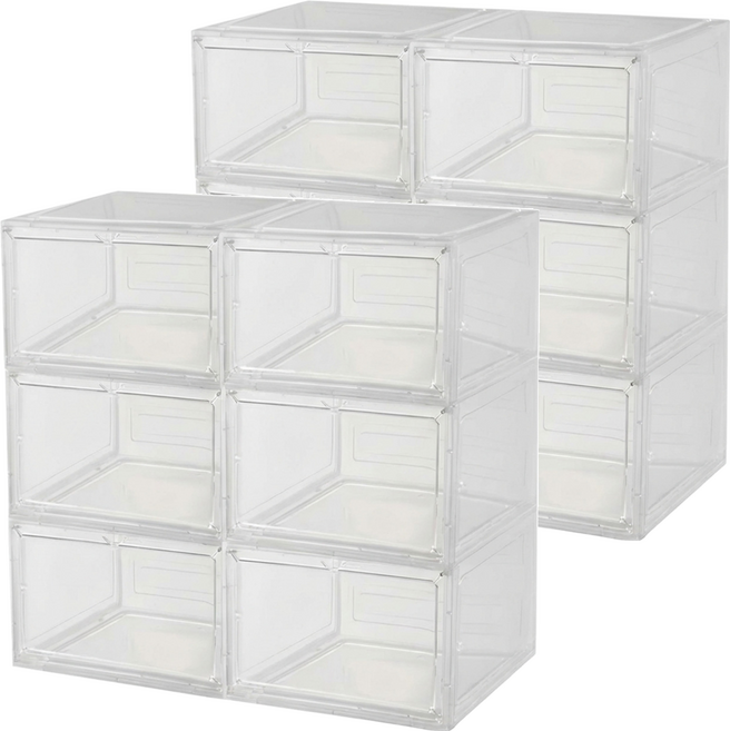 AOTTO 創意傢俱 磁吸加厚正開收納鞋盒 AL-210W 6個, 透明, 2組