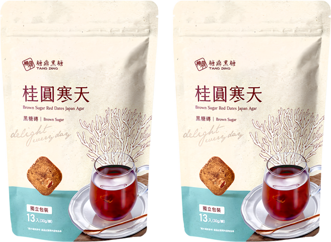 糖鼎 黑糖磚 桂圓寒天, 30g, 13顆, 2包