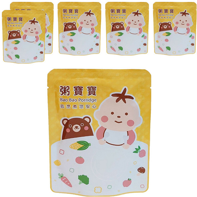 粥寶寶 無毒農 田園南瓜鮮嫩雞 12個月以上, 120g, 6包