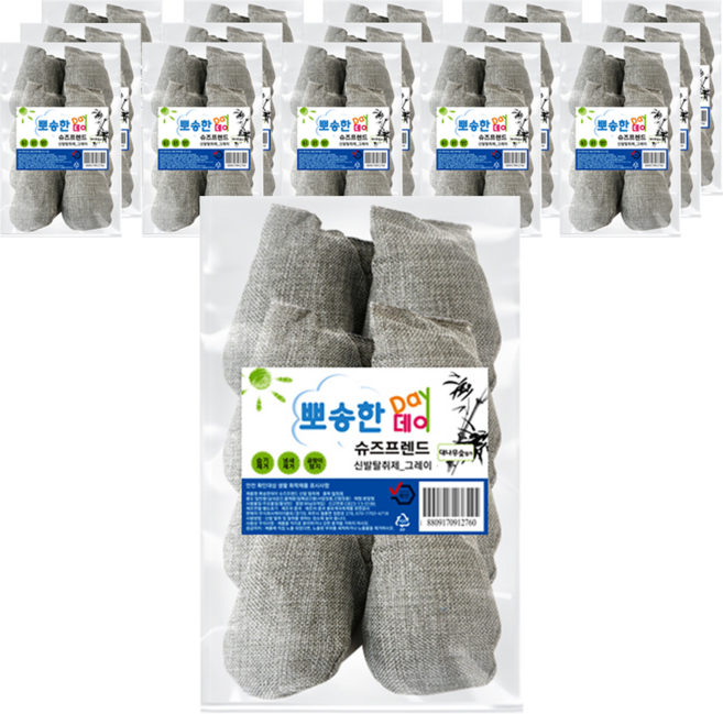 뽀송한데이 슈즈프렌드 신발 탈취제 본품 그레이, 80g, 16개