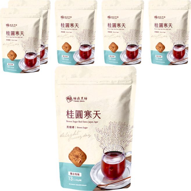 糖鼎 黑糖磚 桂圓寒天, 30g, 13顆, 6包