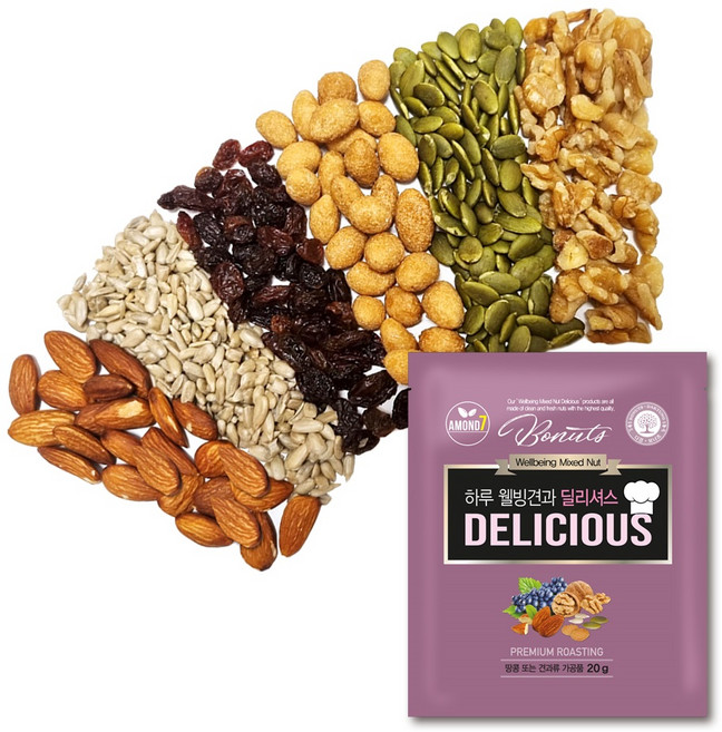 아몬드7 하루 웰빙견과 딜리셔스, 20g, 100개