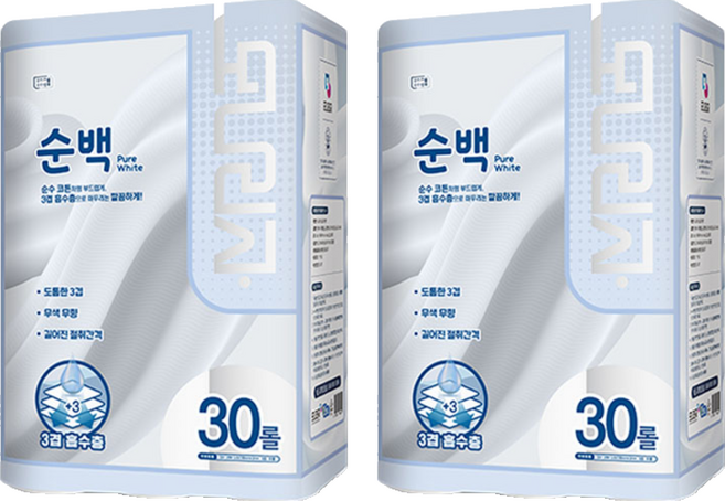 모나리자 순백 화장지, 28m, 30롤, 2개