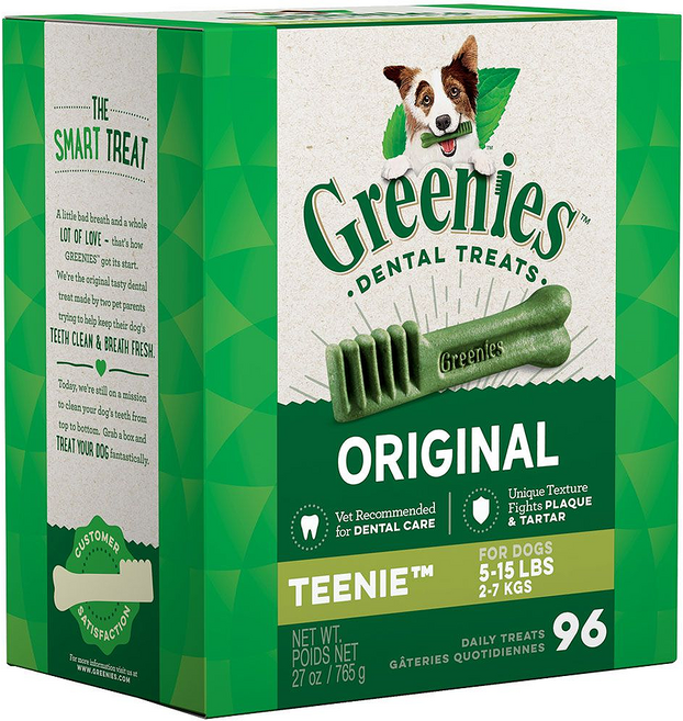 Greenies 健綠 潔牙骨 2~7kg 迷你犬專用 96支, 原味, 27oz, 1盒
