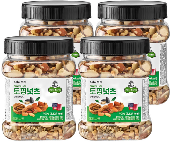 넛츠팜 토핑넛츠 믹스넛, 400g, 4개