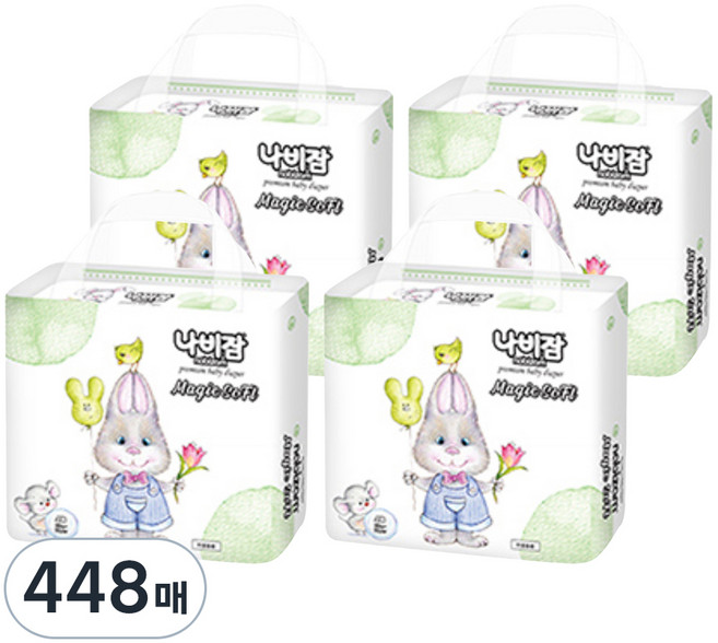 나비잠 매직소프트 밴드 기저귀 남녀공용, 6단계, 448매
