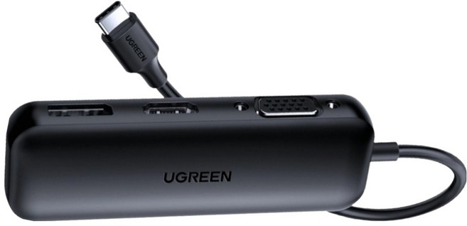 UGREEN 綠聯 USB-C/Type-C轉4K HDMI + DP/DisplayPort + VGA 轉換器, CM260, 1個