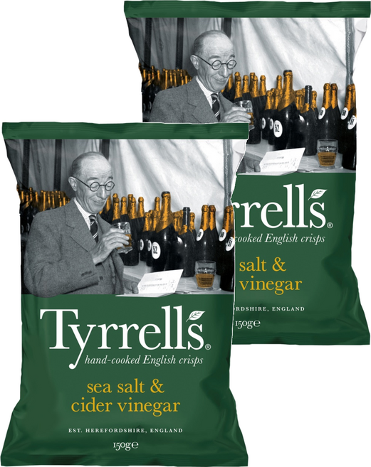 Tyrrells 泰勒思 洋芋片 海鹽蘋果醋口味, 150g, 2包