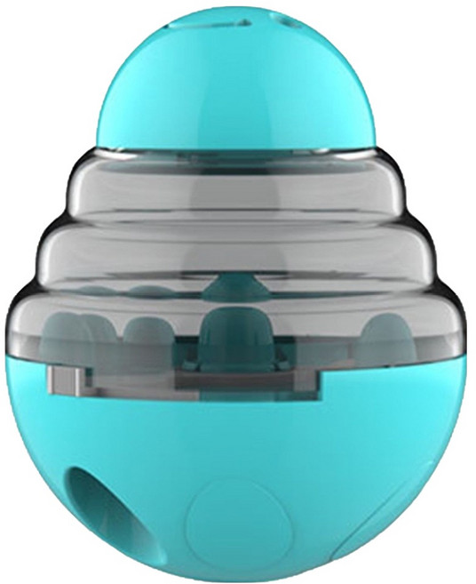 寵物夢工廠 微笑不倒翁漏食玩具, 1個, 藍色