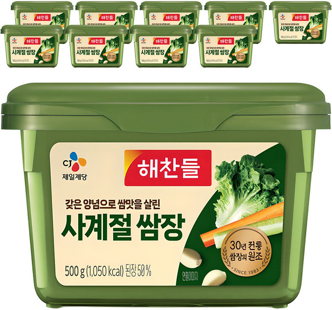 해찬들 사계절 쌈장, 500g, 10개