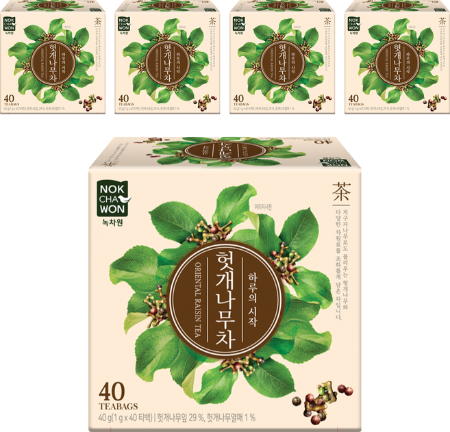 NOKCHAWON 綠茶園 枳椇子茶, 40入, 5個, 1g