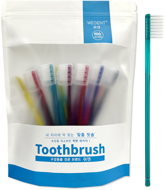 위덴 세이브팩 사각헤드 칫솔 이중미세모 S, 20개입, 1개