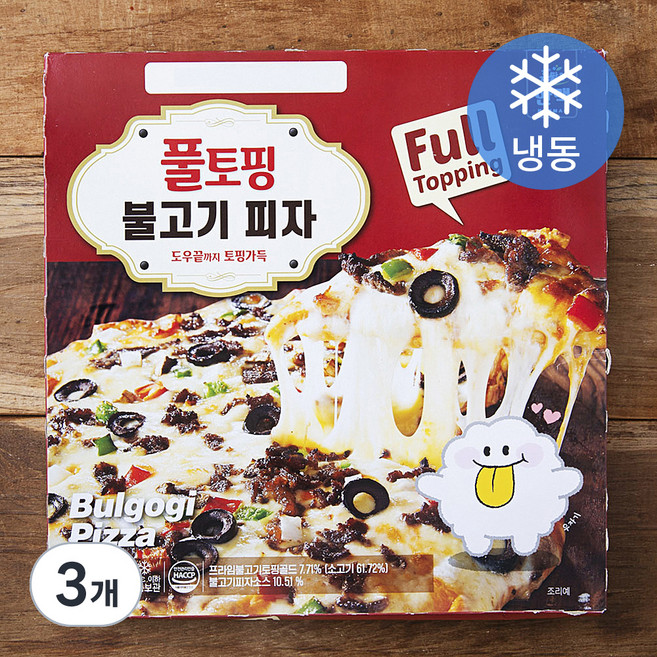 한맥 풀토핑 불고기피자 (냉동), 385g, 1개입, 3개
