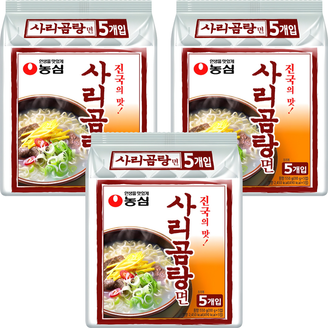 농심 사리곰탕면 봉지, 15개